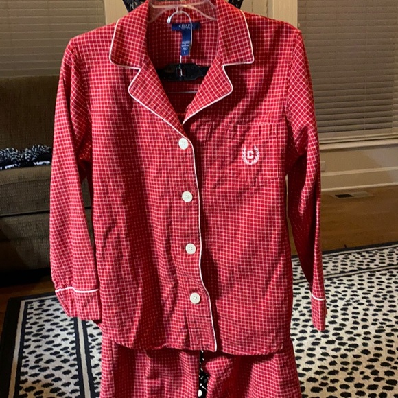 Chaps Intimates & Sleepwear Chaps Redwhite Small Check Long Sleeves
